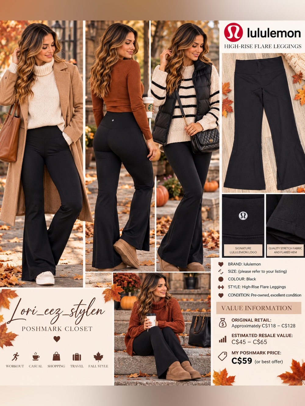 lululemon athletica Black High-Rise Flare Leggings - Sleek Boot Cut